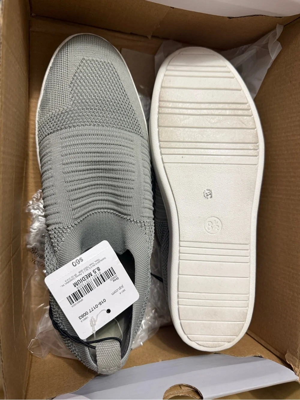 STYLUS Knit Slip-On Espadrille Platform - Light Gray